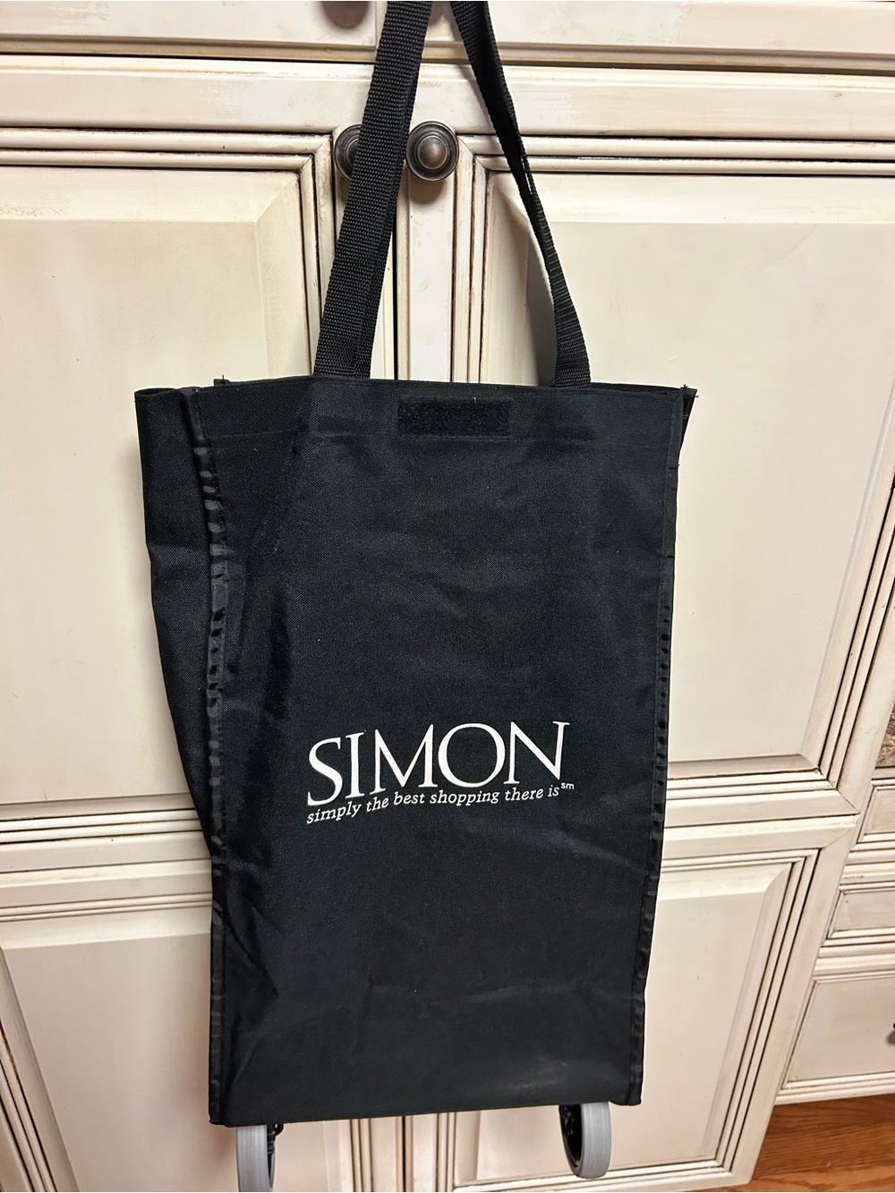 Black Nylon wheeled shopping tote
